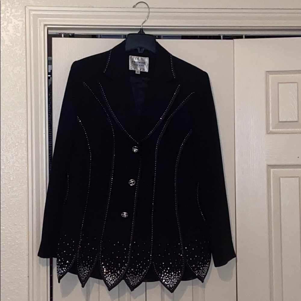 Black stone studded dress suite